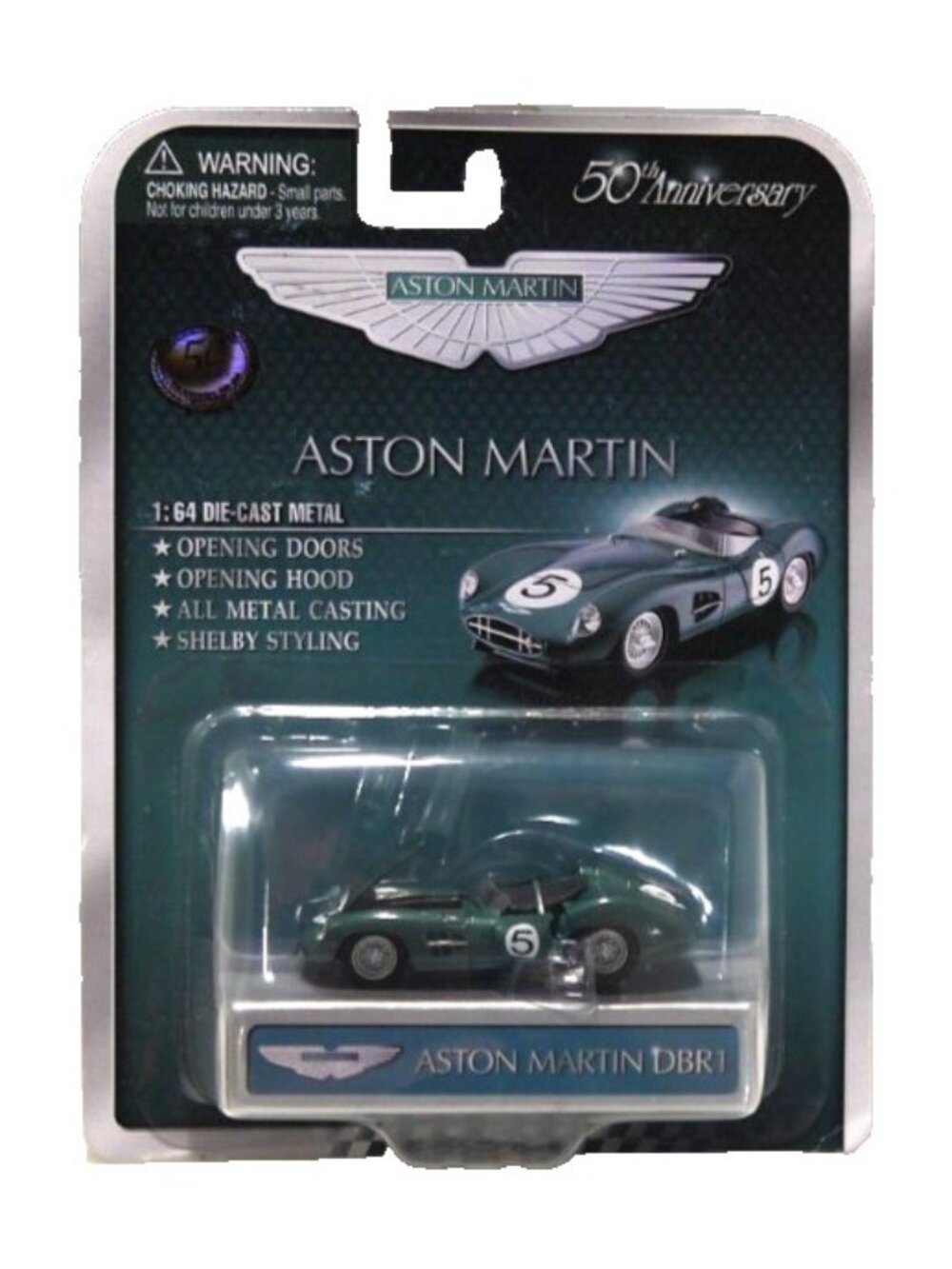 Aston Martin Carroll Shelby 50th green DBR1 convertible diecast 1:64 car New
